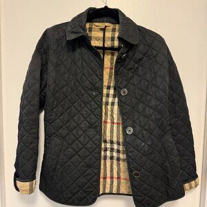 Women Burberry Black Quilted Jacket - Size Small